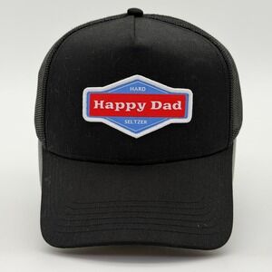 Happy Dad Classic Trucker Hat Black Mesh Snapback Embroidered Logo OSFM